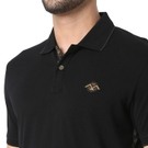 Black Slim Fit Panelled Sleeve Polo