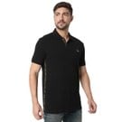 Black Slim Fit Panelled Sleeve Polo