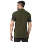 Olive Slim Fit Panelled Sleeve Polo