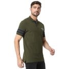 Olive Slim Fit Panelled Sleeve Polo