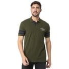 Olive Slim Fit Panelled Sleeve Polo