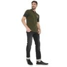 Olive Slim Fit Panelled Sleeve Polo