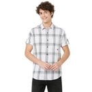 Mufti White & Navy Check Slim Fit Casual Shirt