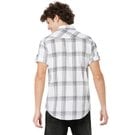 Mufti White & Navy Check Slim Fit Casual Shirt