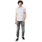 Mufti White & Black Windowpane Check Slim Fit Casual Shirt