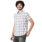 Mufti White & Black Windowpane Check Slim Fit Casual Shirt