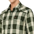 Mufti Olive & Off White Western Check Slim Fit Casual Shirt