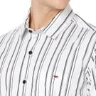 Mufti White & Black Stripe Slim Fit Casual Shirt