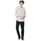 Mufti White & Black Stripe Slim Fit Casual Shirt