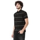 Mufti Black & Red Stitch Stripe Slim Fit Casual Shirt