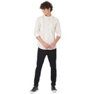 Mufti Off White & Navy Stitch Stripe Slim Fit Casual Shirt