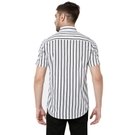 Mufti White & Black Peached Stripe Slim Fit Casual Shirt