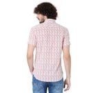 Mufti Pastel Pink & White Resort Print Slim Fit Casual Shirt
