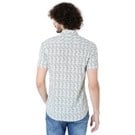 Mufti Light Olive & White Resort Print Slim Fit Casual Shirt