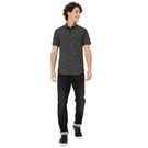 Mufti Black & Grey Tonal Print Slim Fit Casual Shirt