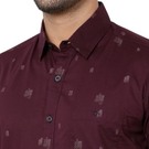 Mufti Maroon Geometric Print Slim Fit Casual Shirt
