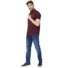 Mufti Maroon Geometric Print Slim Fit Casual Shirt