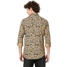 Mufti Khaki & Black Floral Print Slim Fit Casual Shirt