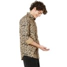 Mufti Khaki & Black Floral Print Slim Fit Casual Shirt