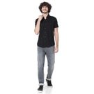 Mufti Black Cotton Linen Slim Fit Casual Shirt