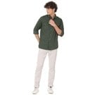 Mufti Green Slim Fit Flannel Shirt