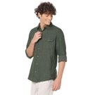 Mufti Green Slim Fit Flannel Shirt