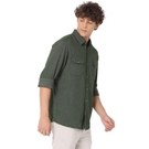 Mufti Green Slim Fit Flannel Shirt