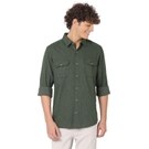 Mufti Green Slim Fit Flannel Shirt