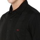 Mufti Black Dobby Slim Fit Casual Shirt