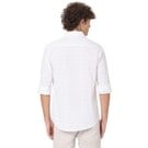 Mufti White Dobby Slim Fit Casual Shirt