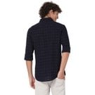 Mufti Navy Dobby Slim Fit Casual Shirt