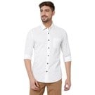 Mufti White Slim Fit Casual Shirt