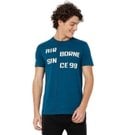 Mufti Teal Text Knitted Jersey Graphic T-Shirt
