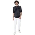 White Peached Check Shirt