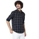 White Peached Check Shirt
