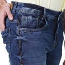 Denim Deluxe Stretch Super Slim Fit Dark Indigo Blue Jeans