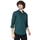 Green Graphic Stripe Lightweight Casual Shirt
