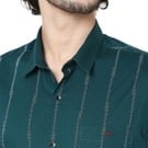 Green Graphic Stripe Lightweight Casual Shirt