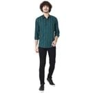 Green Graphic Stripe Lightweight Casual Shirt
