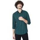 Green Graphic Stripe Lightweight Casual Shirt