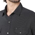 Black Micro Print Casual Shirt