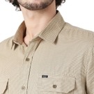 Khaki Micro Print Casual Shirt