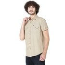 Khaki Micro Print Casual Shirt