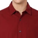 Burgundy Slim Fit Casual Shirt