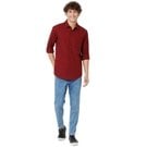 Burgundy Slim Fit Casual Shirt