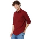 Burgundy Slim Fit Casual Shirt