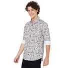 Mufti White Floral Print Shirt