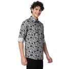 Grey & Navy Digital Print Shirt