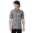 Grey & Navy Digital Print Shirt