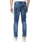 Mufti Mid Blue Super Slim Fit Distressed Stretch Jeans